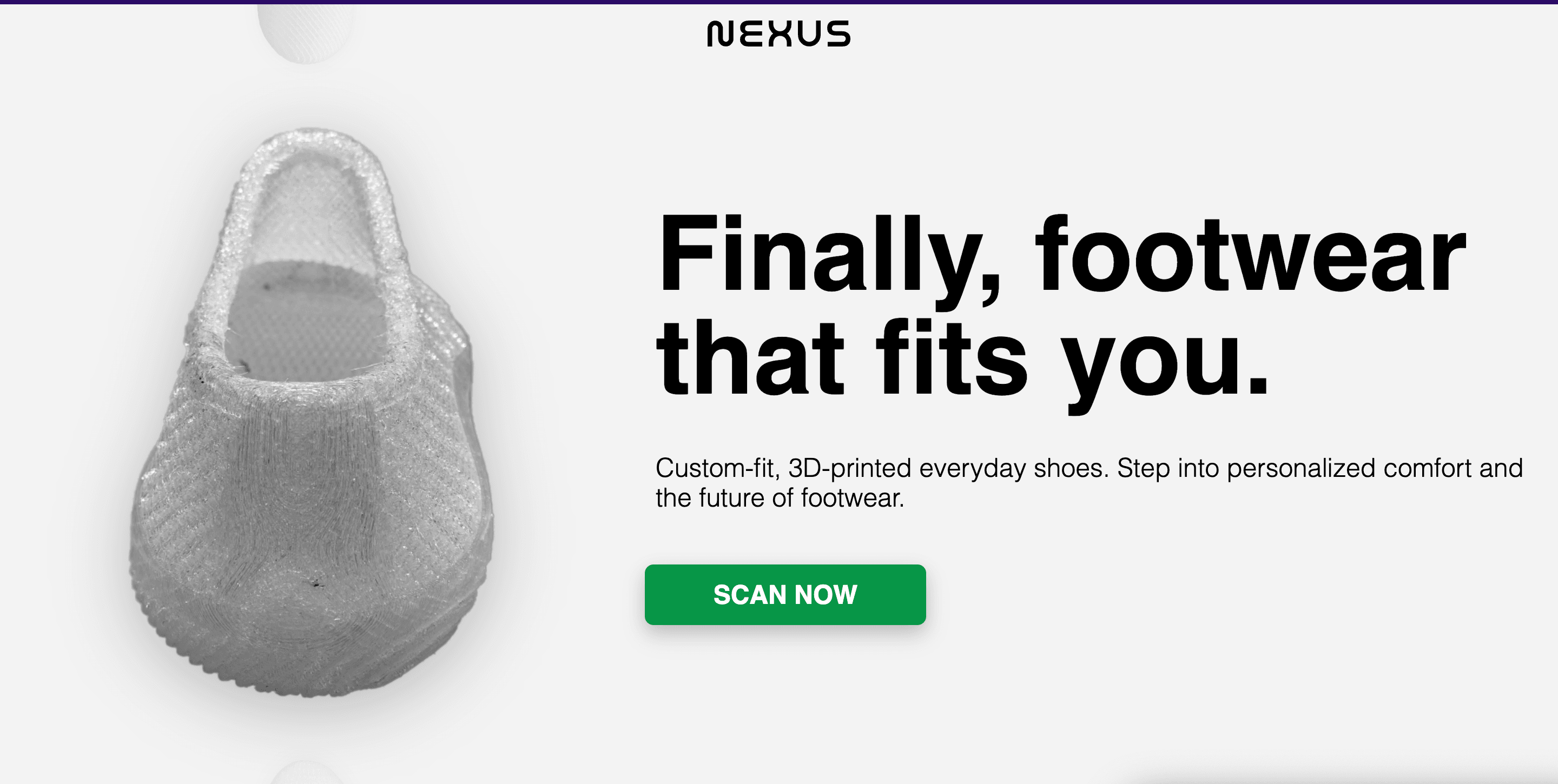 Original Nexus hero section